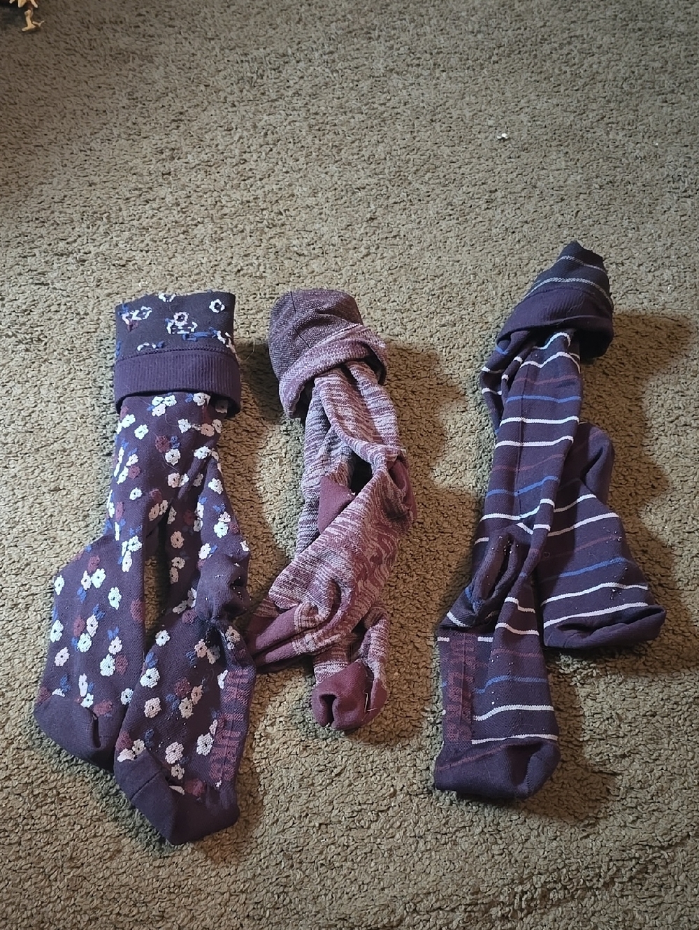 Purple Patterned Trio Compression Socks